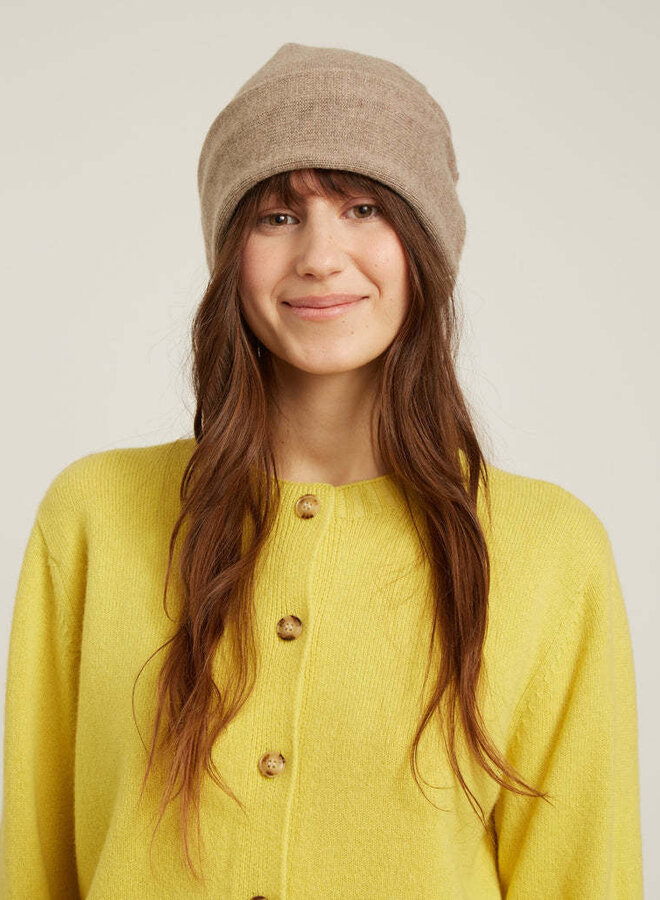 Cardigan Naïf Shelly à col rond boutonné jaune lime