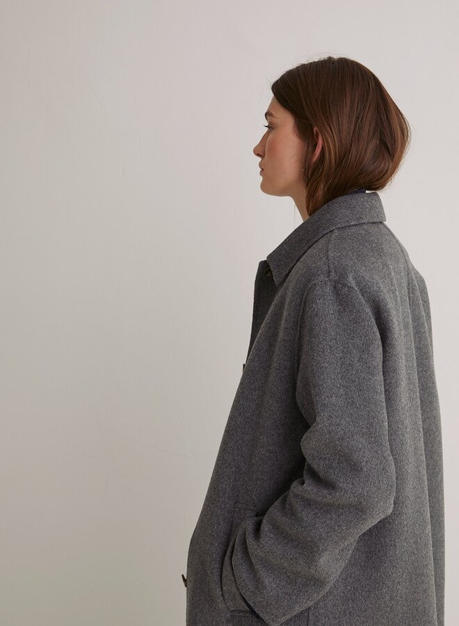 Manteau Yerse Sherlock double face gris mélange