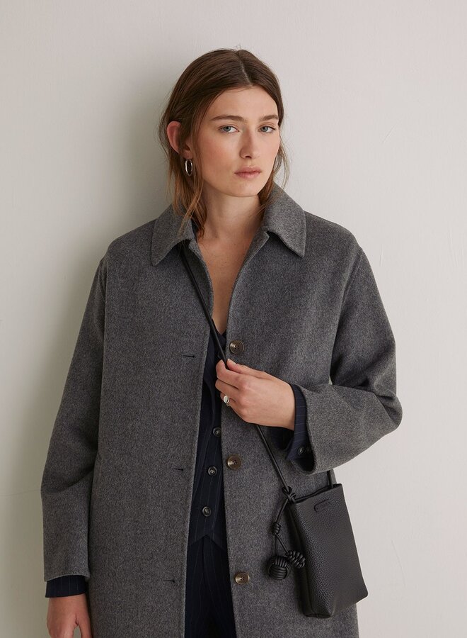 Manteau Yerse Sherlock double face gris mélange