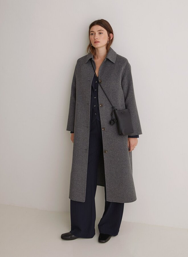 Manteau Yerse Sherlock double face gris mélange