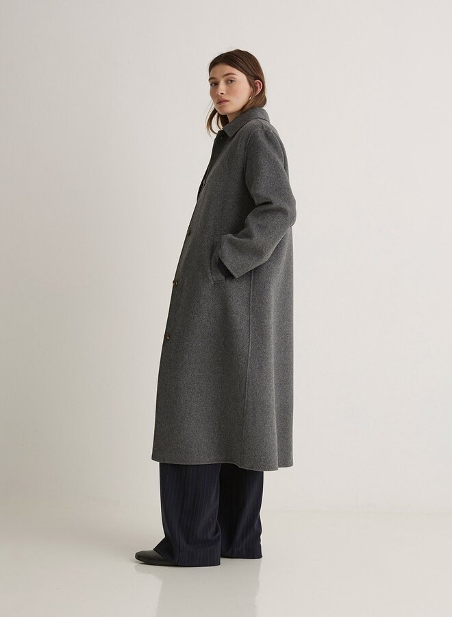 Manteau Yerse Sherlock double face gris mélange