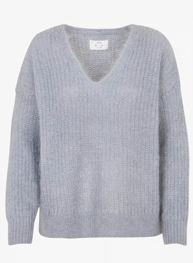 Tricot Des Petits Hauts Charlie à col V bleu orage