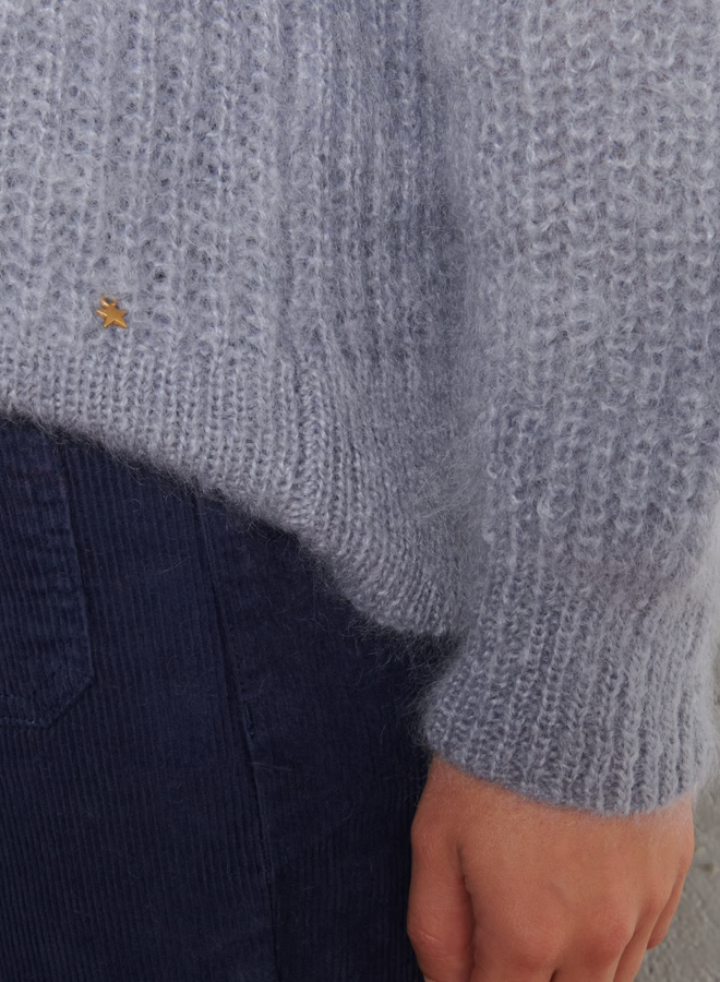 Tricot Des Petits Hauts Charlie à col V bleu orage