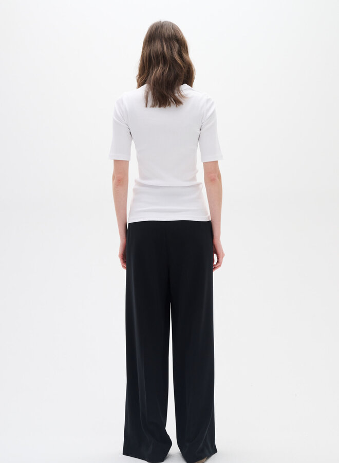 T-shirt InWear Dagna côtelé à manches aux coudes blanc