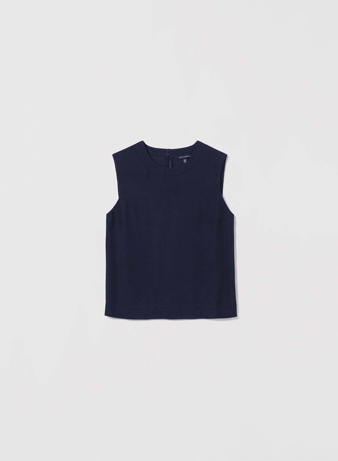 Haut Judith & Charles Prism en soie bleu marine