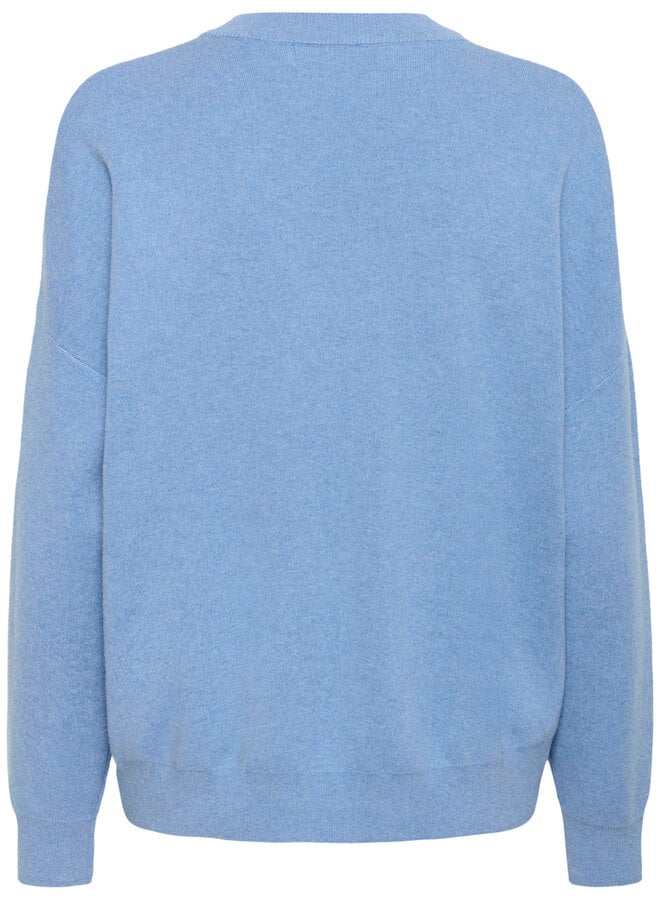 Tricot InWear Foster à col V bleu Côte d’Azur mélange