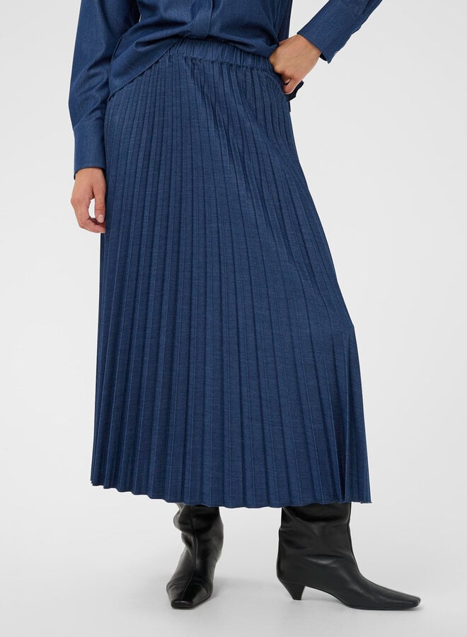 Jupe longue InWear Cherrie à plis bleu denim foncé