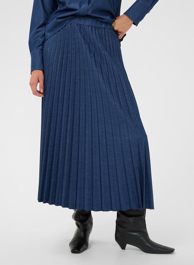 Jupe longue InWear Cherrie à plis bleu denim foncé