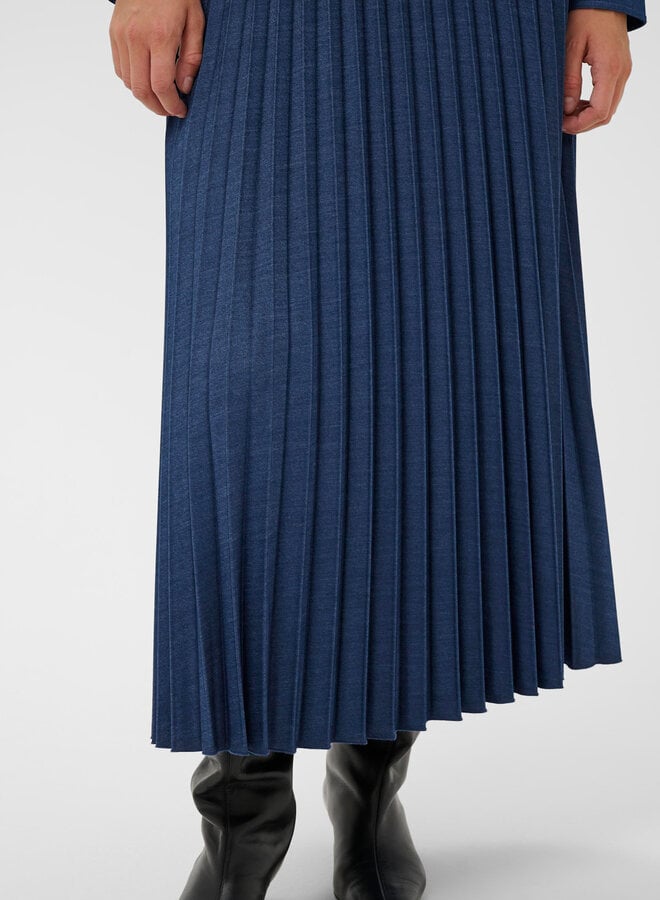 Jupe longue InWear Cherrie à plis bleu denim foncé