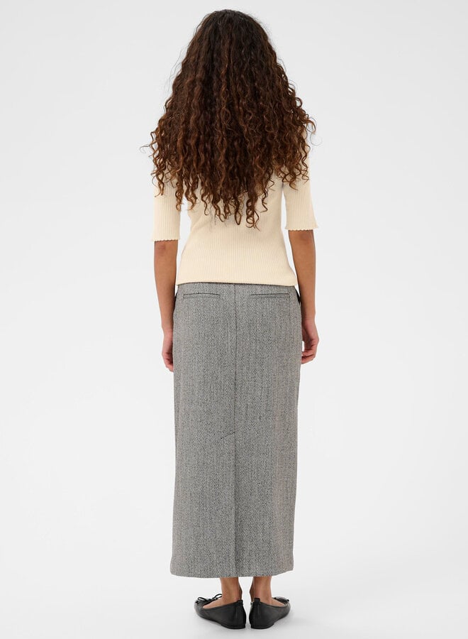 Tricot Soaked Lysandra écru à col rond contraste bleu marine