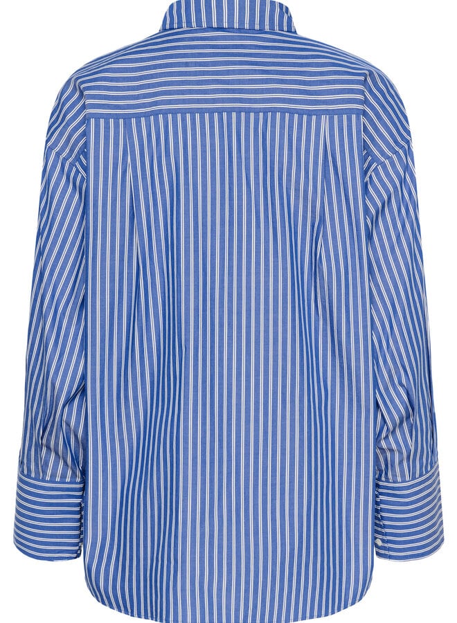 Chemise Soaked Calken à col classique bleu roi rayée