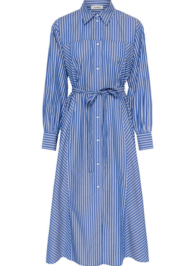Robe chemisier Soaked Calken bleu roi rayée