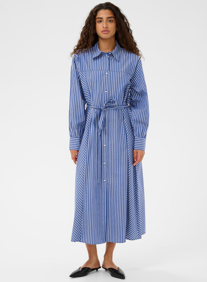 Robe chemisier Soaked Calken bleu roi rayée