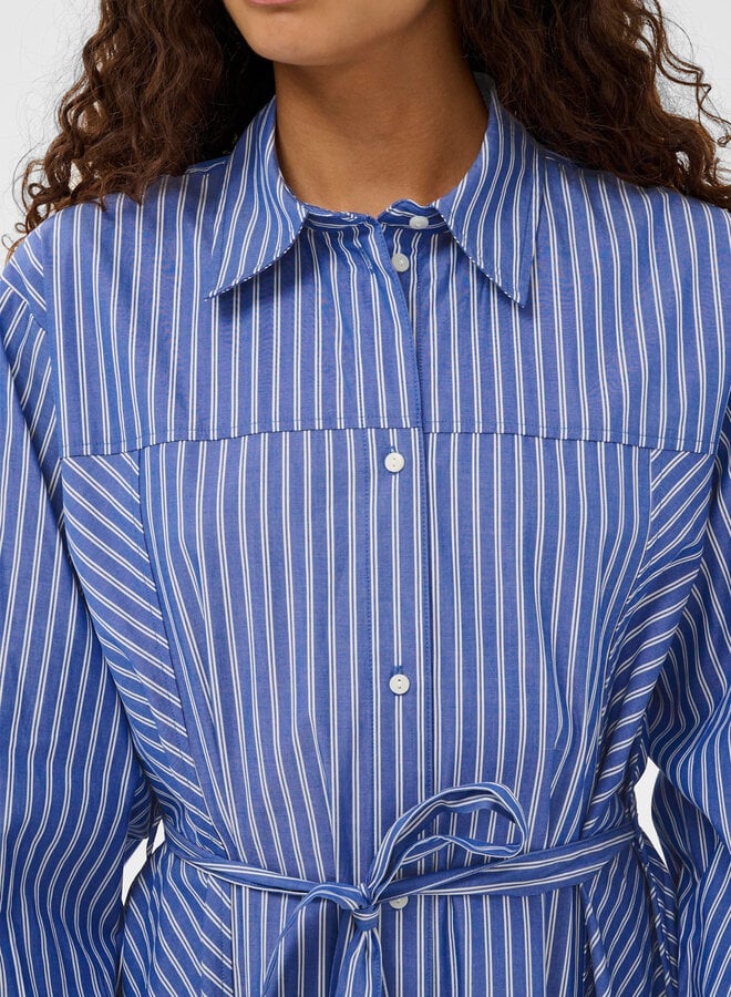 Robe chemisier Soaked Calken bleu roi rayée