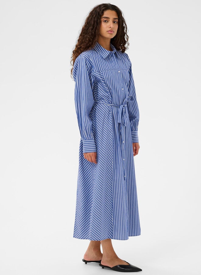 Robe chemisier Soaked Calken bleu roi rayée