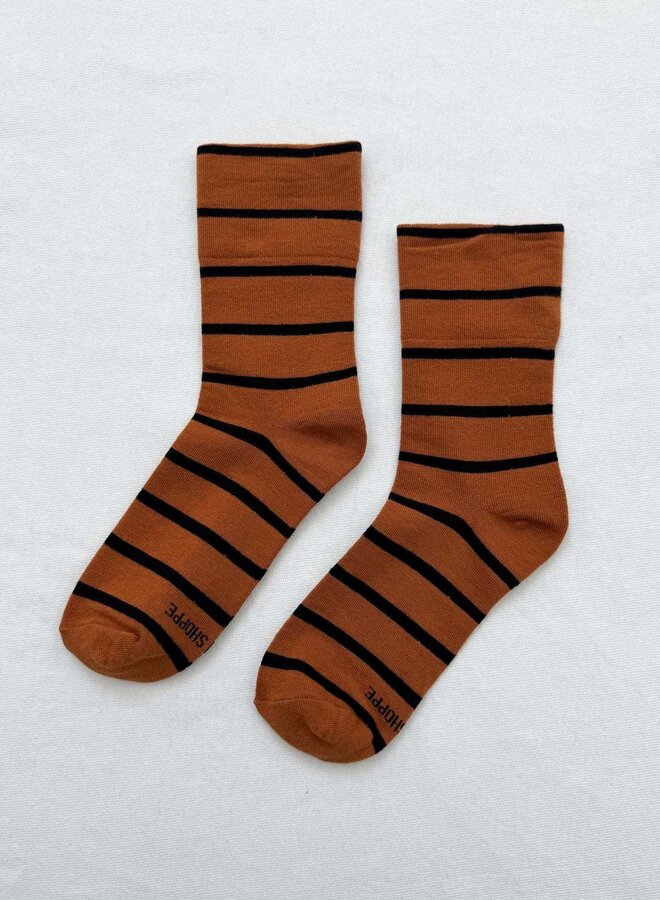 Bas Le Bon Shoppe Wally camel rayés noirs