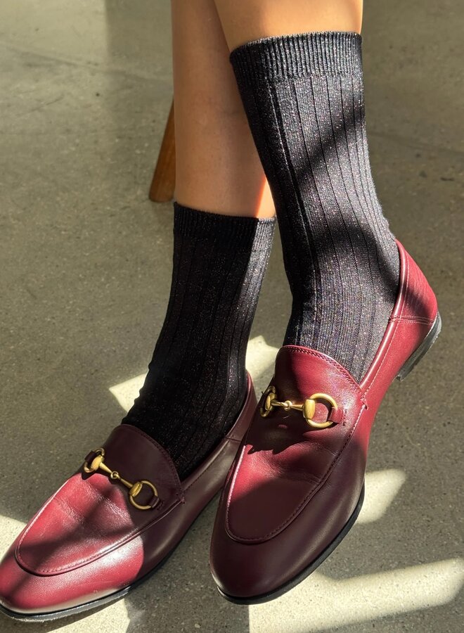 Bas Le Bon Shoppe Her Socks noirs en lurex cuivre