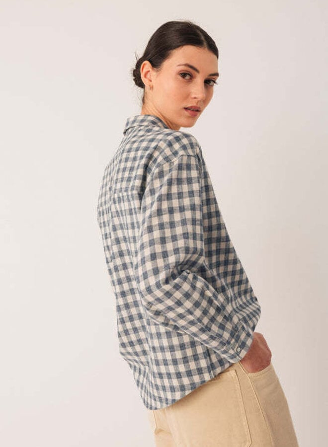 Chemise Indi & Cold à carreaux bleu & écru