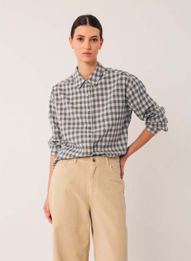 Chemise Indi & Cold à carreaux bleu & écru