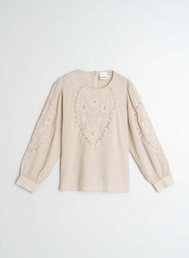 Blouse Indi & Cold à dentelle grège