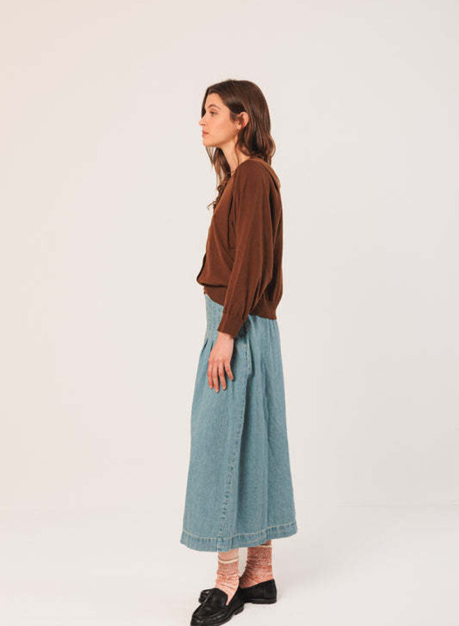 Cardigan Indi&Cold en coton mince tabac