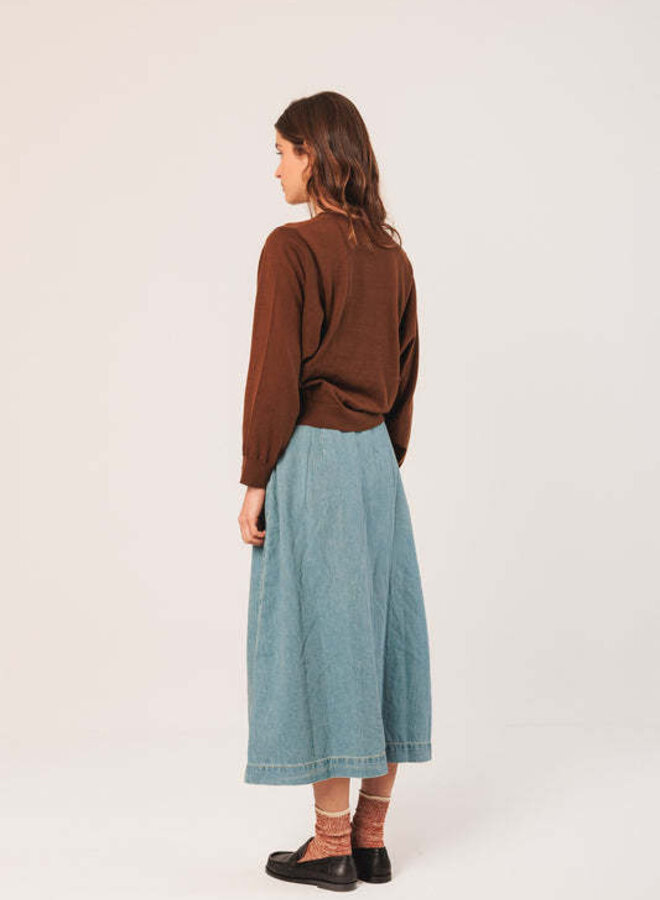 Cardigan Indi&Cold en coton mince tabac