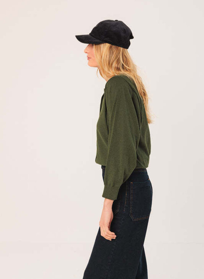 Cardigan Indi&Cold en coton mince vert