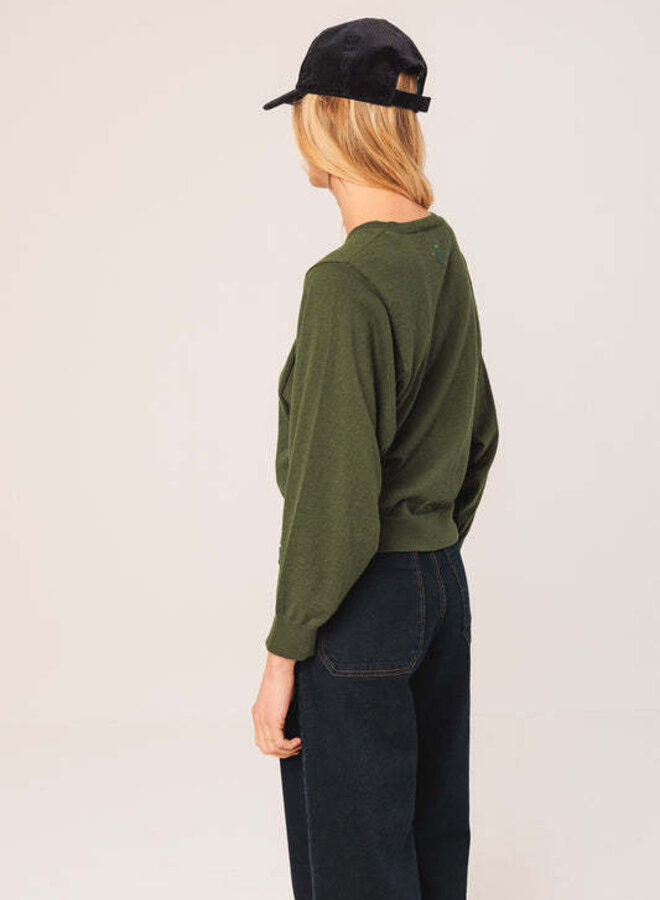 Cardigan Indi&Cold en coton mince vert