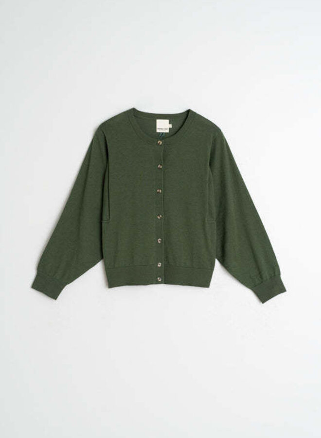 Cardigan Indi&Cold en coton mince vert