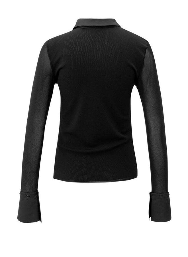 Chandail Yaya avec col amovible satiné noir
