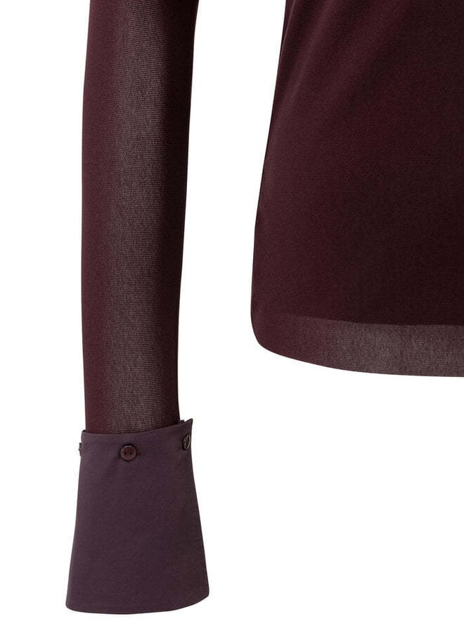 Chandail Yaya avec col amovible satiné prune foncée