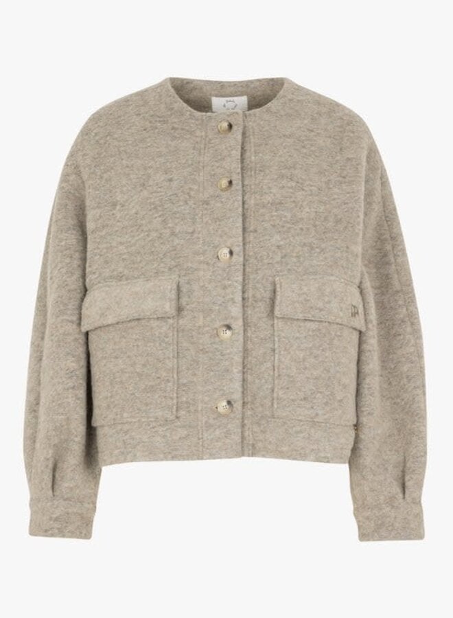 Jacket Des Petits Hauts Isadora à col rond loup