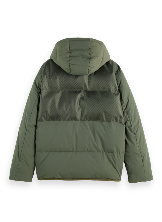 Manteau Scotch & Soda à capuche vert thym