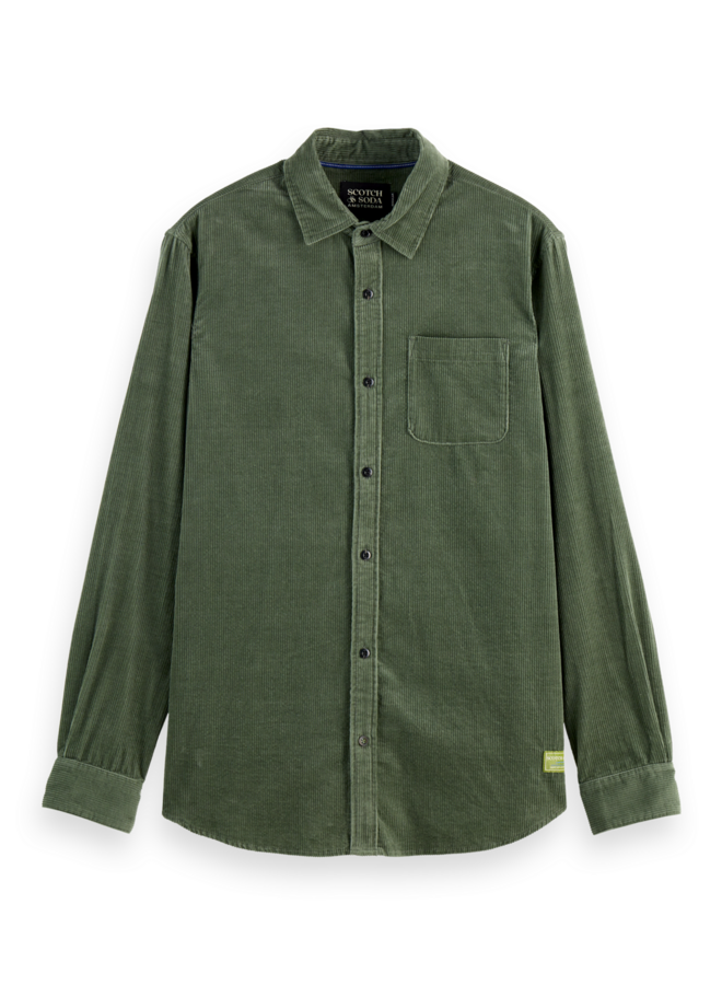 Chemise Scotch & Soda en corduroy vert thym