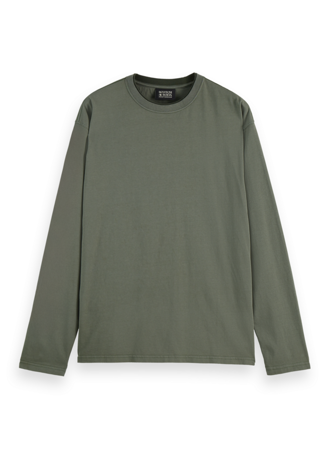 T-shirt Scotch & Soda à manches longues & double col vert thym