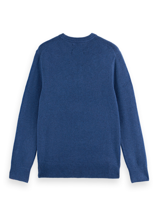 Tricot Scotch & Soda à col rond bleu cobalt
