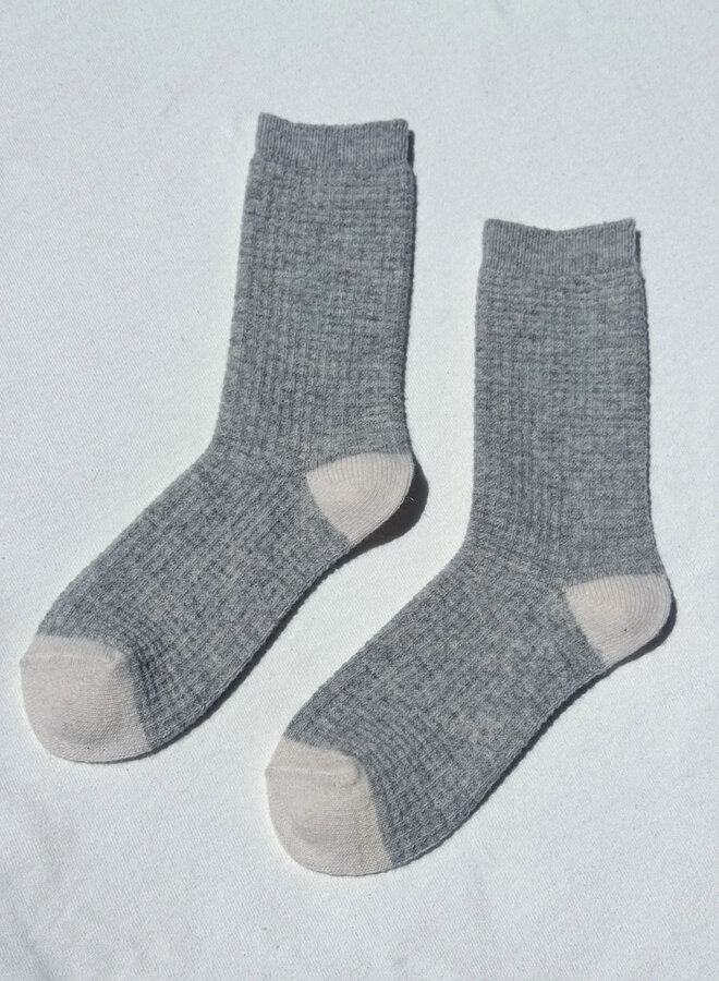 Bas Le Bon Shoppe Wool Waffled gris pâle