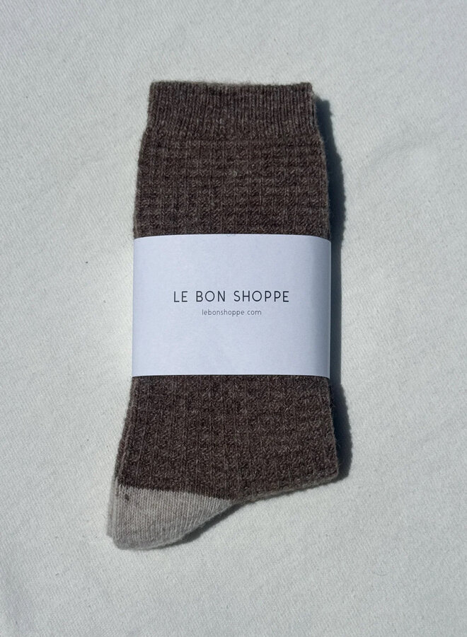 Bas Le Bon Shoppe Wool Waffled brun taupe