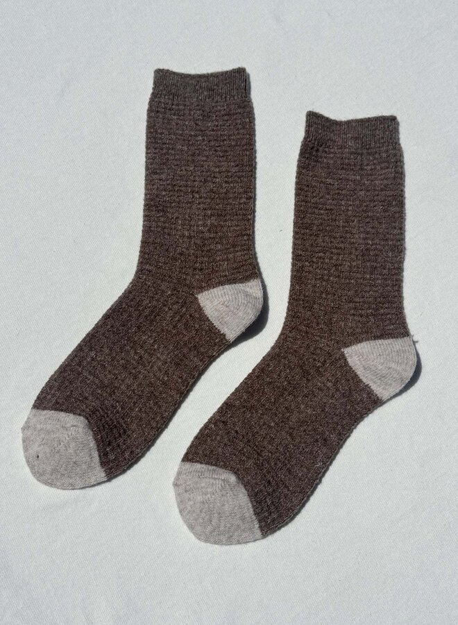 Bas Le Bon Shoppe Wool Waffled brun taupe