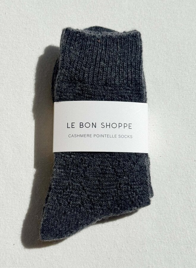 Bas Le Bon Shoppe Cashmere Pointelle gris charcoal