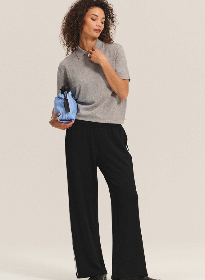 Tricot Velvet Emerson à col classique à bouton bijou gris mélange