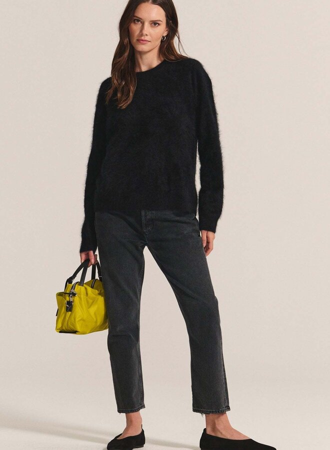 Tricot Velvet Jacqueline en cachemire poilu noir