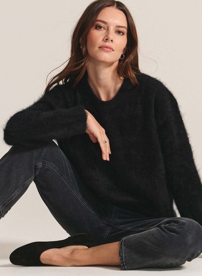 Tricot Velvet Jacqueline en cachemire poilu noir