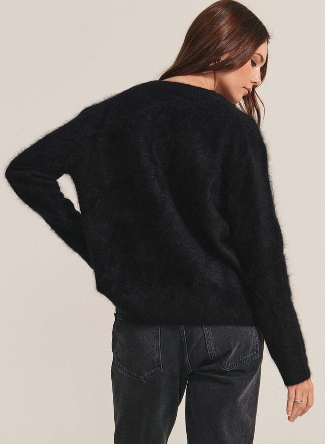 Tricot Velvet Jacqueline en cachemire poilu noir