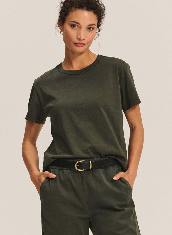 T-shirt Velvet Leigh à col rond vert olive