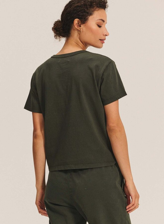 T-shirt Velvet Leigh à col rond vert olive
