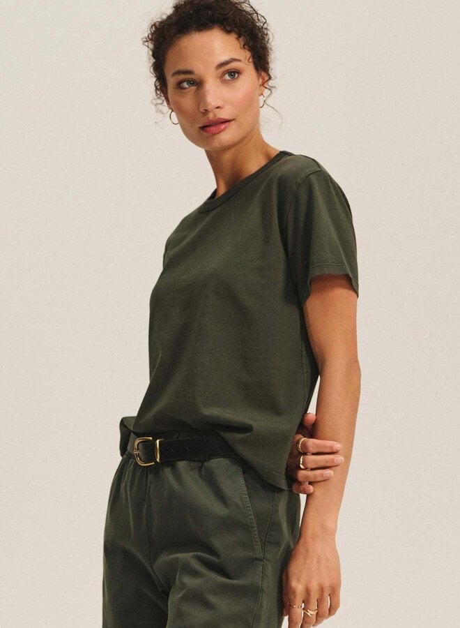 T-shirt Velvet Leigh à col rond vert olive
