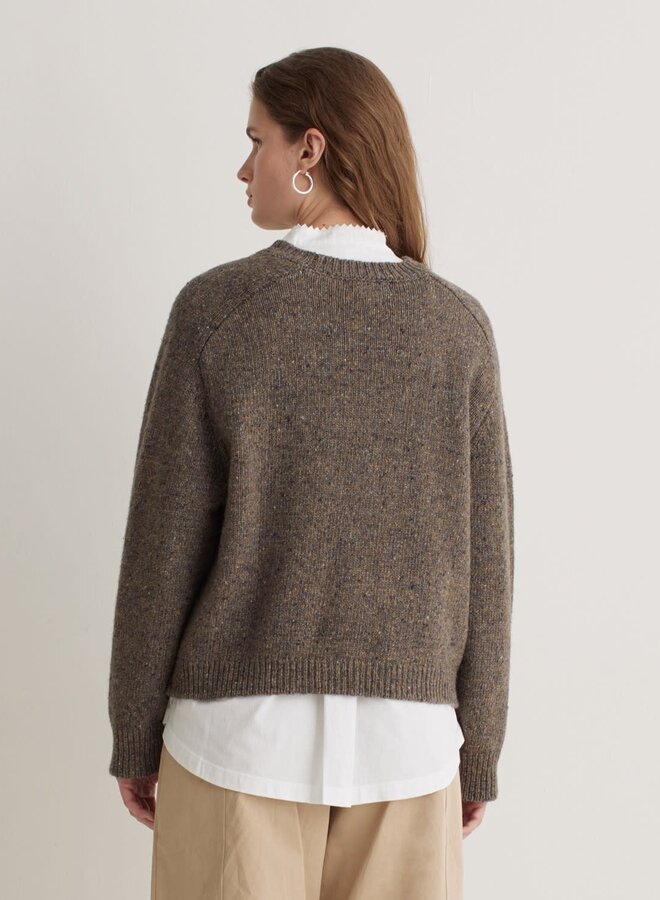 Tricot Yerse Sandal câblé brun taupe tweed