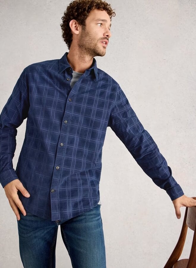 Chemise White Stuff Griffin en corduroy bleu marine