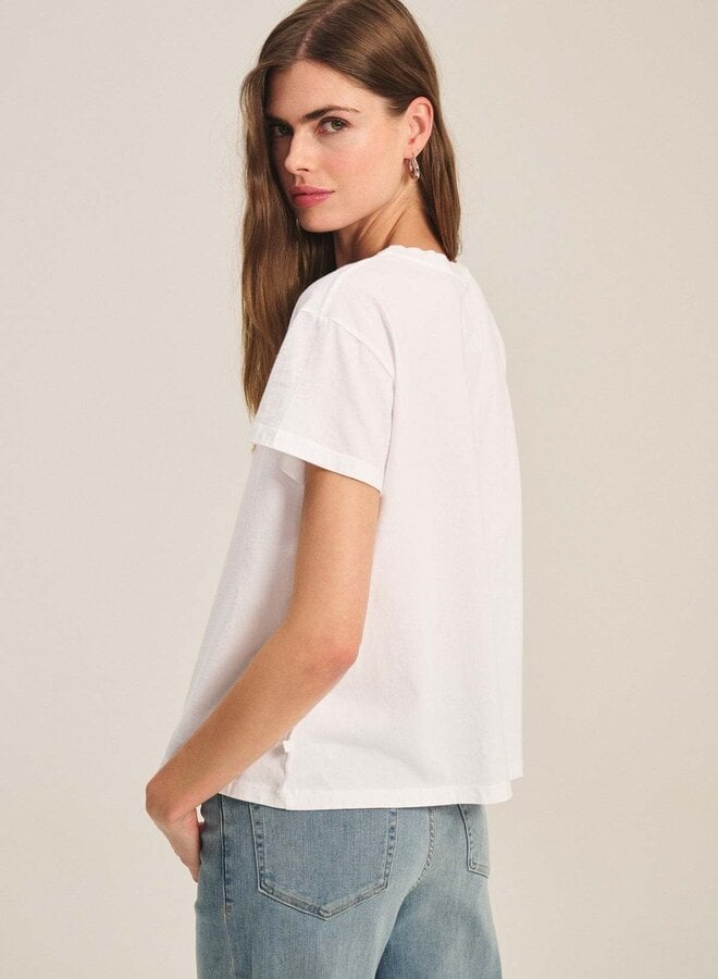 T-shirt Velvet Tia à col rond blanc